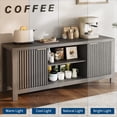 thumbnail image 5 of 65" Fluted TV Stand, Modern Entertainment Center with 2 Storage Cabinets and Open Shelves, Heavy-Duty Console for Living Room and Bedroom, Black, 5 of 10