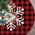 thumbnail image 5 of Boovnll Christmas Tree Skirt, 36" Large Soft Xmas Decor Red White Black Plaid Printing Mat Tree Skirt for Winter Holiday Xmas Tree Mat Party Decor, Christmas Decorations, 5 of 6
