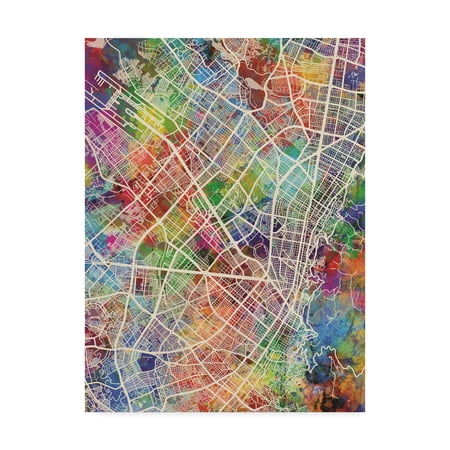 Trademark Fine Art 'Bogota Colombia City Map' Canvas Art by Michael Tompsett