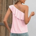 thumbnail image 5 of Njoeus Women Ruffle Off Shoulder Tops Summer Sleeveless Eyelet Shirts Casual Fitted Basic T-Shirt Ladies Dressy Blouse S-XXL, 5 of 5