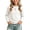 White, variant on Tranfacy Kids Girls 1 to 12 Years Fall Long Sleeve Round Neck Blouses and Shirts Solid Lace Hem Relaxed Daily Inner Layering Tops