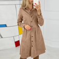 thumbnail image 2 of Outfmvch long sleeve dress for women Long Sleeved Single Shirt Corduroy Dress Long Skirt womens dresses fall dresses, 2 of 9