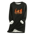 thumbnail image 2 of Lilgiuy Ladies Thickened Plush Loose Warmers Casual Thanksgiving Cute Printed Tops Autumn Winter Warm O Neck Sweatshirts for Carnival Time, 2 of 5