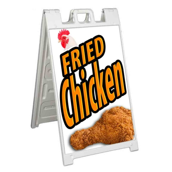 Fried Chicken (24" X 36") Standard A-Frame Signicade, Includes Decal Applied To Stand