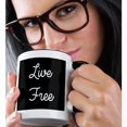 thumbnail image 2 of 3drose, Live Free, 15oz Two-tone Black Mug, 2 of 6