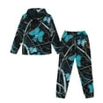 thumbnail image 5 of Uorisanigo Youth Kids Activewear Set, 2 Piece Soft Cozy Blue Camo Hunting Tracksuit Set with Pullover Sweatshirt and Jogger Pants for Boys Girls, Long Sleeve Hoodie Sets, 5 of 7