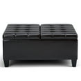 thumbnail image 5 of Harrison 36 inch Wide Transitional Coffee Table Storage Ottoman in Tanners Brown Vegan Leather, 5 of 9