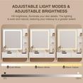 thumbnail image 3 of Vanity Set with Square Mirror and 3 Colors Adjustabe Lights, Aiho Makeup Vanity Desk with Chair & 5 Drawers & 3 Shelves, Best Gifts for Bedroom, Closet Room,White, 3 of 8