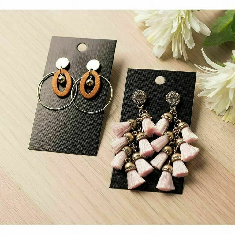 Awpeye 120 Pcs Earring Cards, Velvet Plastic Display Earring Card Holder for Jewelry Accessory Display 1.65 x 2 inch (Black), Women's