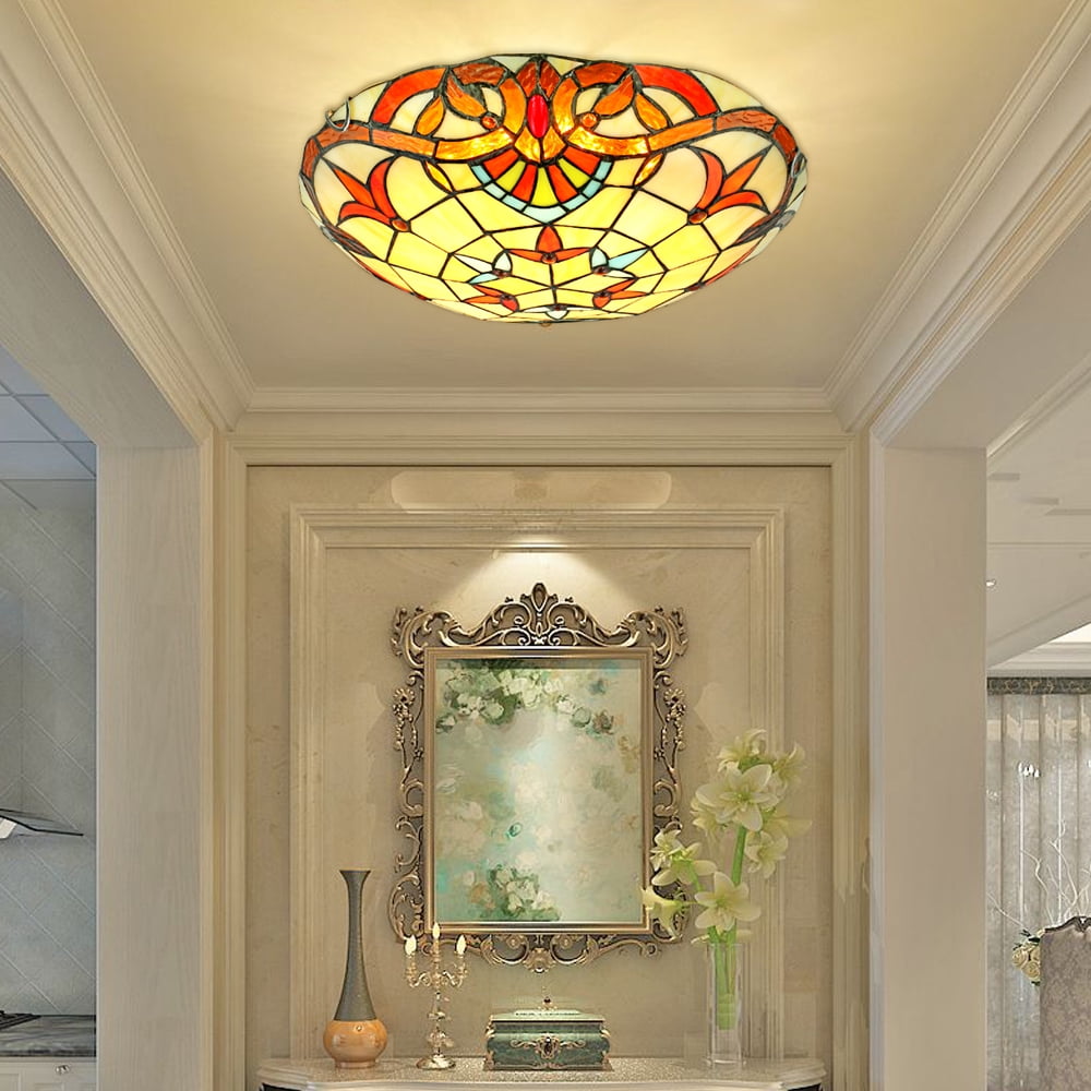 Glass Ceiling Light with E27 Bulb Holder, Bowl-Shaped Modern Ceiling Lamp for Home, Office, and Indoor Spaces