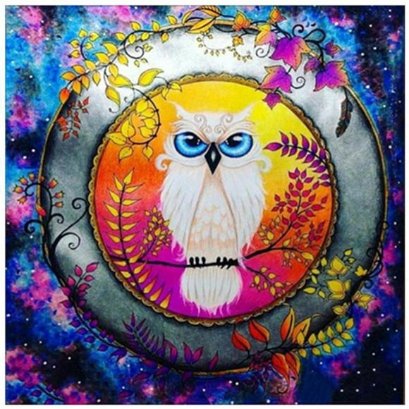 30*30cm Handmade Owl Pattern Diamond Drawing Printing Craft Decoration 6934
