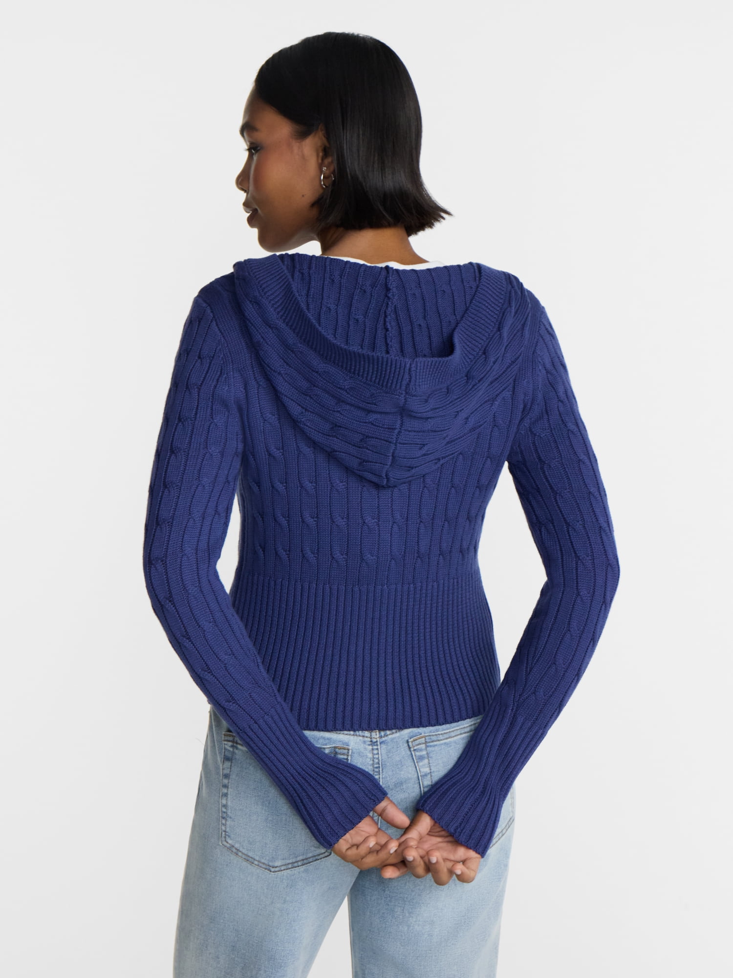 No Boundaries Button Front Hoodie Cardigan, Women's XXS-XXL