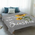 thumbnail image 4 of Sunflowers Blanket Soft Cozy Warm Throw Blanket for Couch, Plush Fuzzy Flannel Fleece Blankets for Sofa, Spring Summer Bees Yellow Floral Grey Bed Blankets Lightweight Gifts for Women, 32"x48", 4 of 9