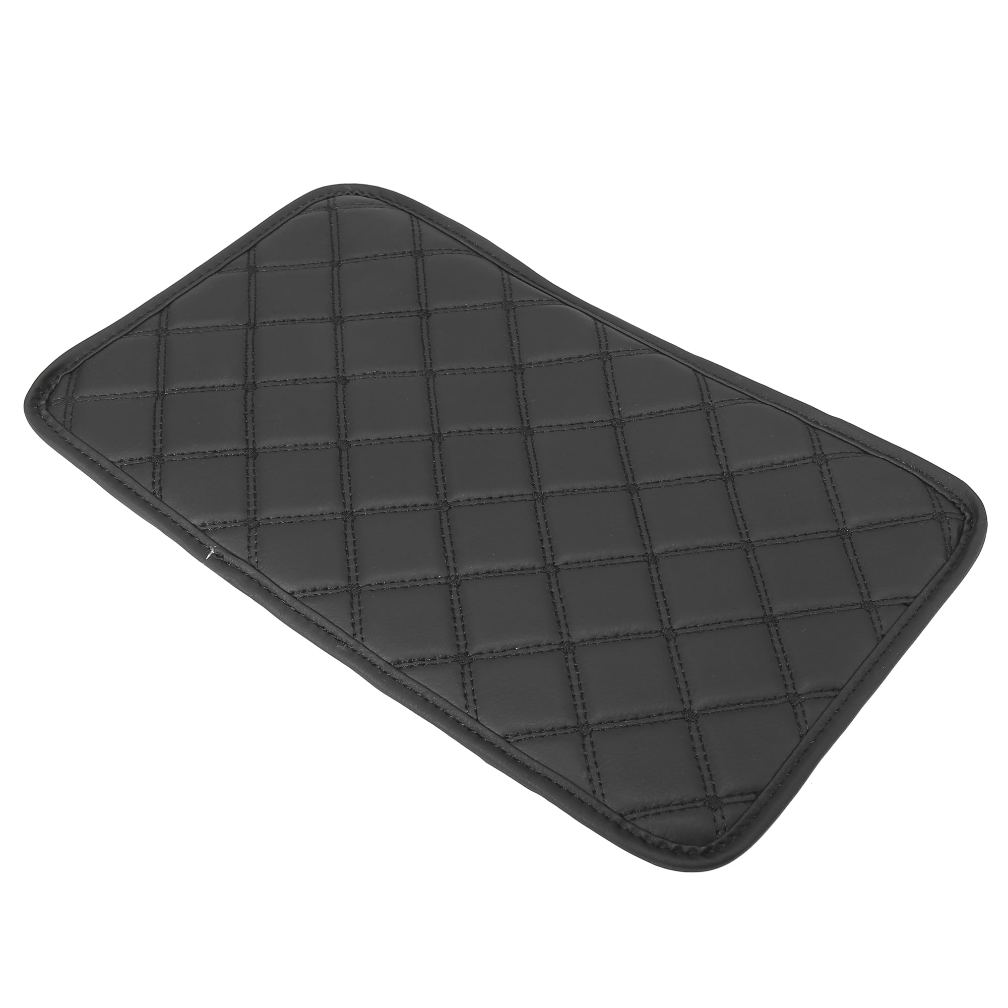 Unique Bargains Universal Car Armrest Cover Center Console Armrest Pad Cushion Black PU Leather
