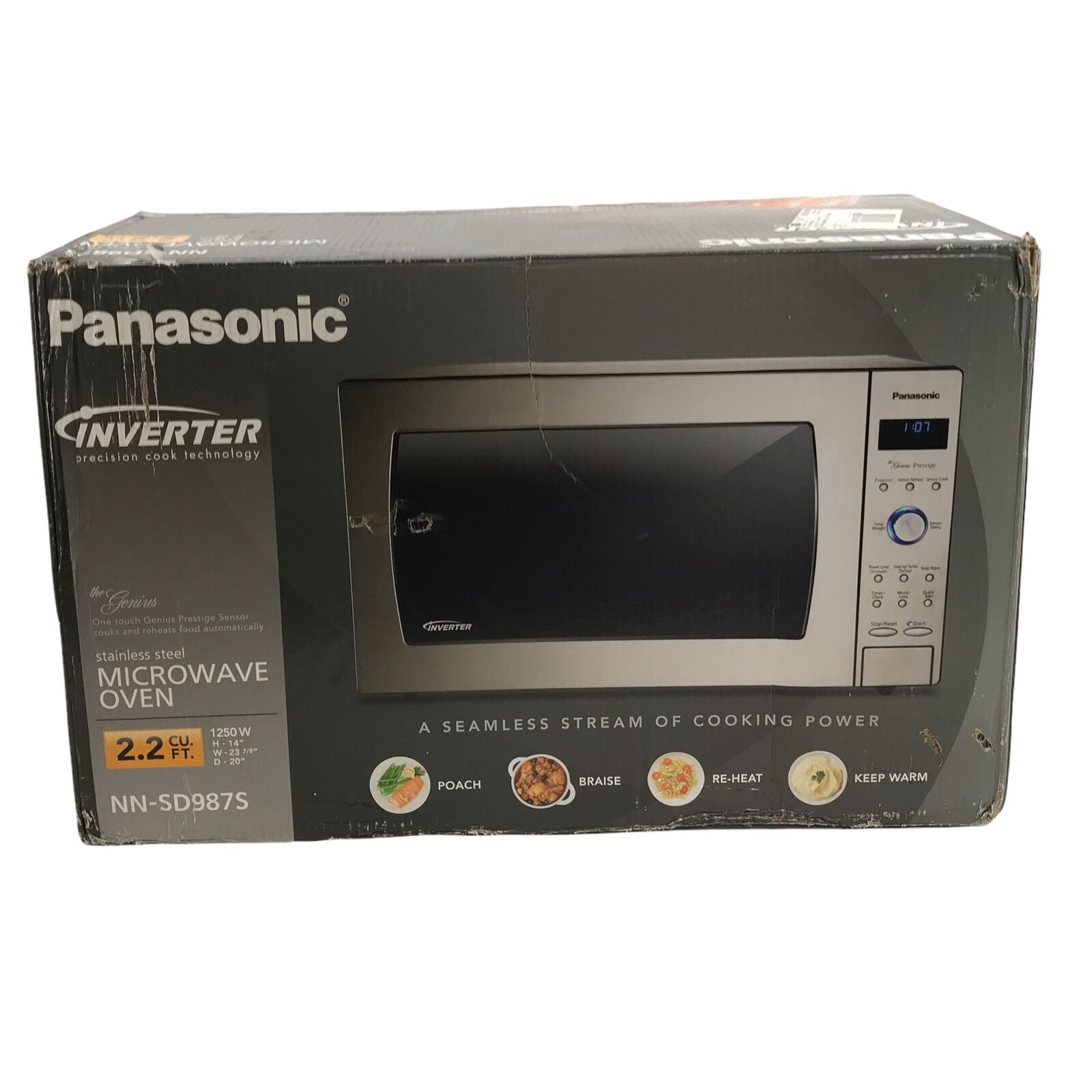 Panasonic NNSD987S Countertop Microwave Oven 2.2 Cu. Ft. 1250W NO0439