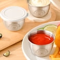 thumbnail image 1 of Chmadoxn Kitchen Storage & Organization, .7oz Spices Dressing Container To Go Reusable Stainless Steel Dipping Condimen Cups For Lunch Bento Box Small Condiment Leakproof Silica Lids sauce cup, 1 of 6