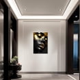 thumbnail image 2 of ZHONGYUTONG African American Canvas Wall Art Black Gold Woman Face Painting Prints Abstract Portrait Pictures for Black Girl Room Bedroom Decor (16.00" x 24.00"), 2 of 6