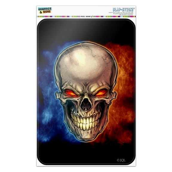 Skull Blue Red Flaming Glowing Eyes Home Business Office Sign