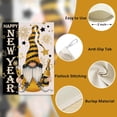 thumbnail image 3 of Happy New Year Gnome Decorative House Flag, Celebration Champagne Fireworks Stars Garden Yard Outside Decorations, 2025 Black Gold Outdoor Large Burlap Home Decor Double Sided 28 x 40, 3 of 6