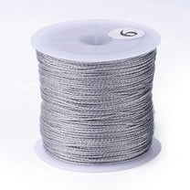 1Roll 9-Ply Metallic Thread Embroidery Thread for Jewelry Making Round Silver 0.6mm about 36.09 Yards(33m)/Roll
