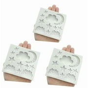 SKYSONIC 3-Piece Star, Moon, and Silicone Molds for Fondant, Chocolate, and Candy, for DIY Cake, Cookie, and Dessert Decorations