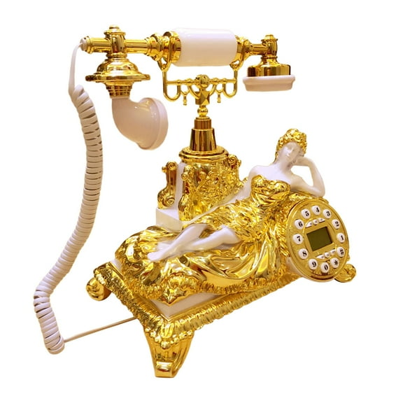 Colcolo Vintage Telephone Decorative Antique Phone Corded Retro Phone Desktop Decoration