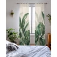 thumbnail image 3 of Palm Leaves Tropical Sheer Curtains 63 Inch Length 2 Panels Set for Living Room/Bedroom, Green Botanical Summer Linen Kitchen Curtains Grommet Semi-Sheer Curtains Drapes Window Treatments 42"x63"x2, 3 of 7