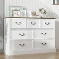 thumbnail image 5 of Rustic Farmhouse 7-Drawer Chest | 48" Wood Dresser Organizer Storage | Tall Dresser For Bedroom, Living Room, Children's Room, 5 of 5