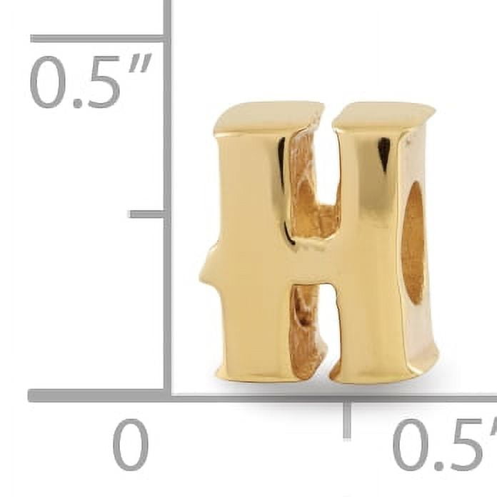 Reflection Beads Sterling Silver Gold-plated Reflections Letter H Bead