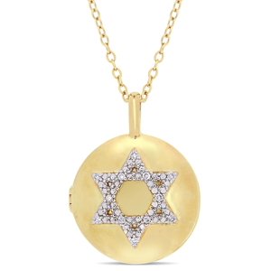 Diamond-Accent Star Of David Locket Necklace