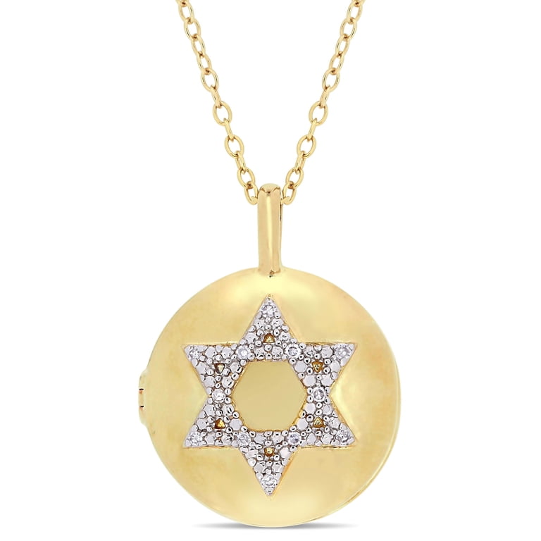 Diamond-Accent Star Of David Locket Necklace photo 1