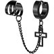 thumbnail image 4 of Heytea 6 Piezas Pendientes De Cadena Para Hombres Y Mujeres,Punk Vintage Ear Cuffs Borla Pendientes De Aro Conjunto De Acero Inoxidable Cruz Cráneo Cuelgan Pendientes De Aro Con Bi, 4 of 5