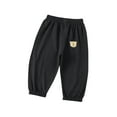 thumbnail image 2 of HAOTAGS Toddler's Casual Sport Jogger, Solid Color Outdoor Harem Sweat Pants Black 4 T, 2 of 3