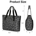 thumbnail image 3 of Women's Large Tote Bag with Zipper - 20L Grey Leopard Travel Beach Weekender Duffle Bag Foldable Teacher Nurse Handbag for Work, Gym Shoulder Bag - Fits 15.6" Laptop, Folds Into Pouch, 3 of 5