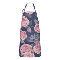Pioneer Flower Floral Print Pattern Apron-Garden Aprons for Women with Pockets-Cotton Linen Waterproof Kitchen Cooking Gardening Aprons Adjustable for Kitchen,Cooking,BBQ and Salon 33x27 Inch