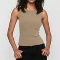 thumbnail image 2 of Tops For Women 2025, Sleeveless Sexy Slim Tank Tops With Built In Bras Solid Color Pullover Dressy Summer Tops 2025 Winter Basic Tops Woman Placed By Me Work Tops Casual (S, Khaki) ZMTing, 2 of 5