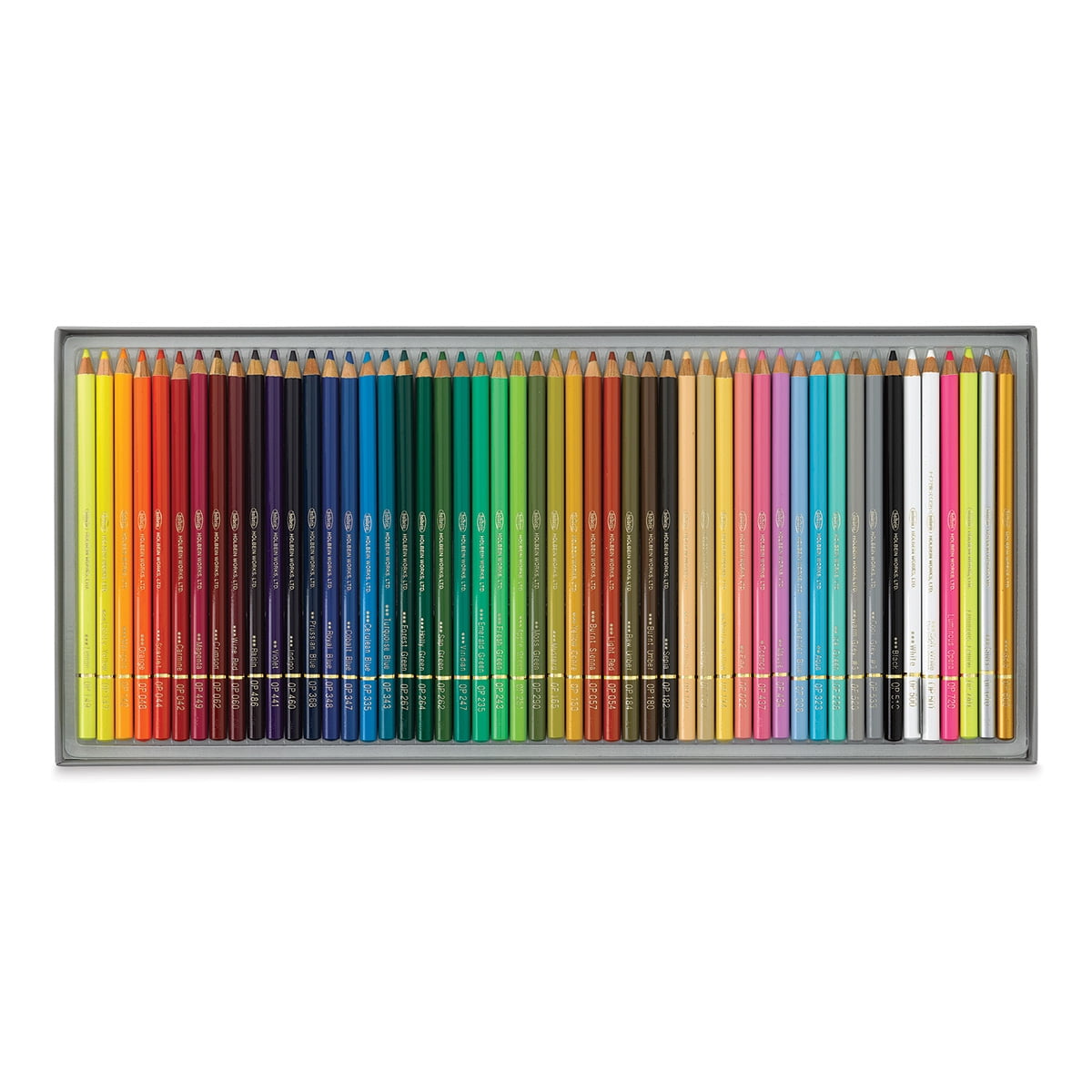 Holbein Artists' Colored Pencils Basic Tones, Set of 50, Cardboard