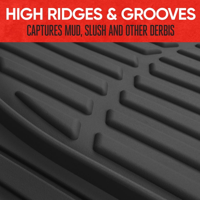 Motor Trend FlexTough 3D Rubber Floor Mats, Black photo 3