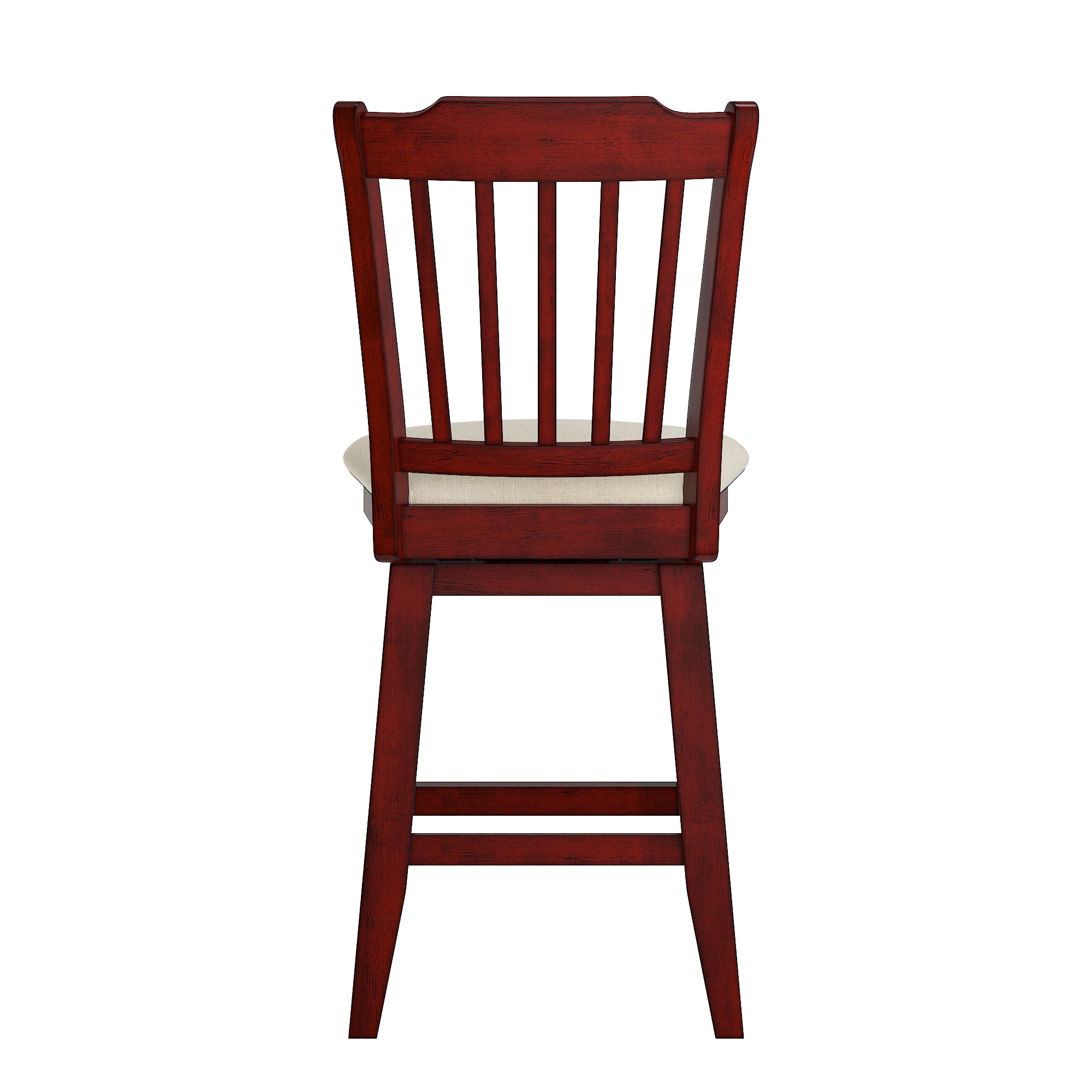 Weston Home Sheena Wood Slat Back 24-inch Counter Height Swivel Stool, Antique Berry Red