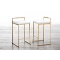 thumbnail image 3 of Fuji Stacker Counter Stools for Kitchen Counter in Gold Metal, Counter Height Chairs, Bar Stools Set of 2, Counter Height Chairs, Bar Stools For Kitchen Island (White Velvet), 3 of 6