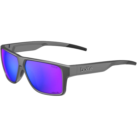 Bolle Temper Polarized Titanium Matte Square Sunglasses with Mirror Lens BS042001