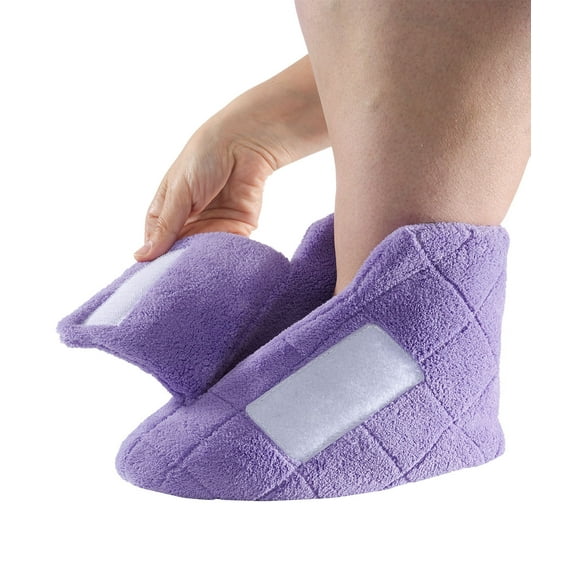 Silverts Women Plush Bootie Superb Comfort Slippers, L, Mauve