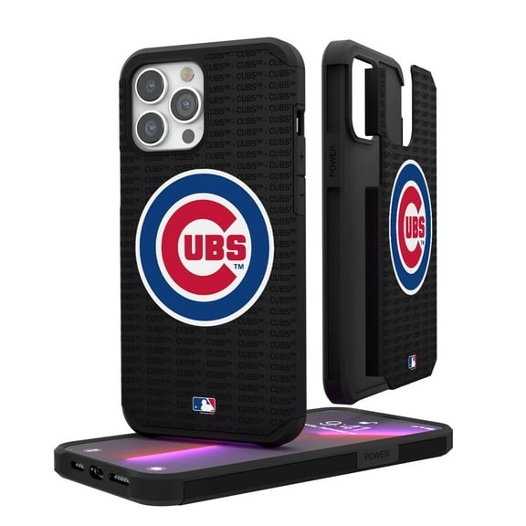 Chicago Cubs iPhone Text Backdrop Rugged Case