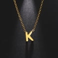thumbnail image 4 of Collar de acero inoxidable 304 chapado en oro real de 18 quilates con 26 letras de corte estilo europeo y americano que no se decolora, 4 of 6