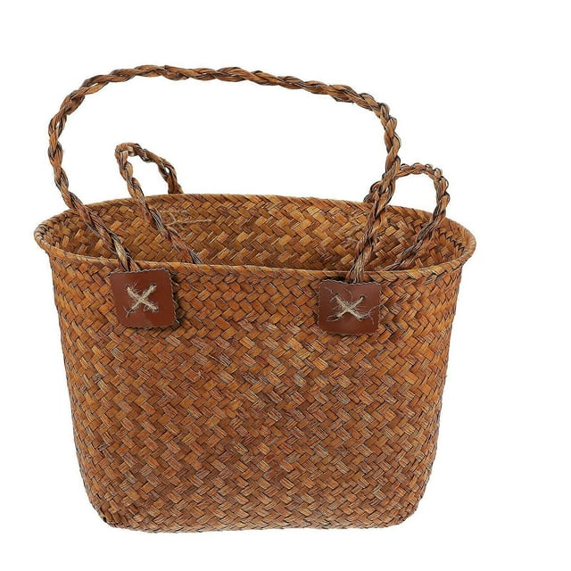 Large Woven Picnic Fruit Basket Traveling Picnic Basket Women Families Outdoor Use 1Set
