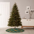 thumbnail image 6 of Daiia Green Plants with Fox Drawing Merry Christmas Tree Skirt , Xmas Large Lace-up Tree Skirt, Santa Snowflakes Rustic Home Decorations New Year Party Farmhouse Decor-36", 6 of 6