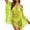 Yellow, variant on Womens Bathing Suit Coverups Hollow Out Knit White Mesh Top Summer Vacation Shawl