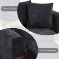 thumbnail image 5 of 93.7"Corduroy Sectional Modular Couch with Wooden Storage Compartment, L Shaped  Comfy Deep Sofa with Cup Holder and 2 Pillows for Living Room, Apartment, Black, 5 of 8