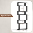 thumbnail image 3 of Costway 1 PCS Bookcase 6-Tier Bookshelf with Anti-Tipping Kit Freestanding Display Shelf Black, 3 of 9
