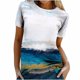 thumbnail image 4 of Jersey de cuello redondo de verano para mujer, camisa informal estampada, blusa superior de fondo Pompotops hfajkhk138764, 4 of 9